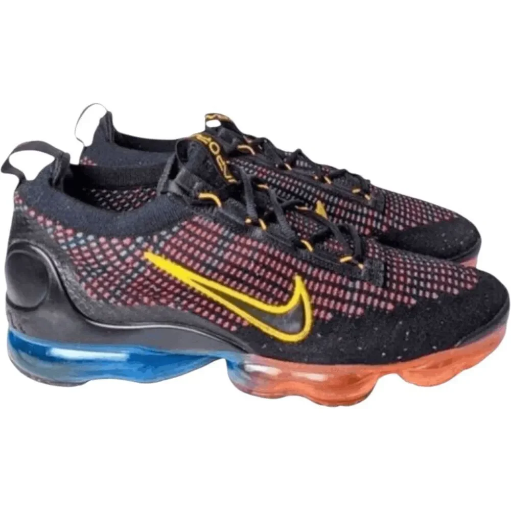 NIKE Air VaporMax 2021 Flyknit 'Black Photo Blue Crimson Gold' Running Shoes Siz